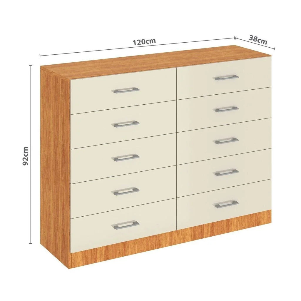 Cômoda para Quarto 10 Gavetas Caribe