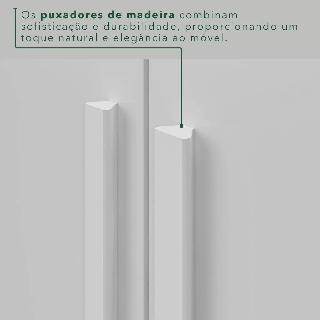 Guarda-roupa Casal 4 Portas 2 Gavetas França Branco