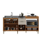 Balcão para Pia e Cooktop 4 Portas 2 Gavetas 190cm Alice Angelin e Off White Yescasa Angelin Premium/Off White