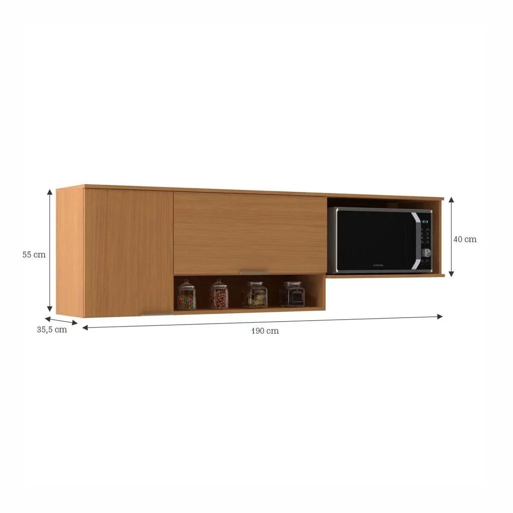 Armário Aéreo de Cozinha 190cm 2 Portas Alice Angelin Premium