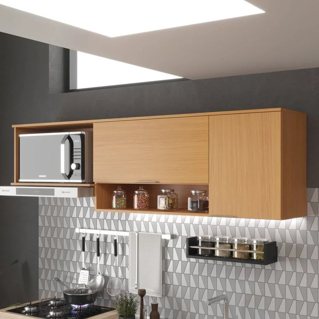 Armário Aéreo de Cozinha 190cm 2 Portas Alice Angelin Premium