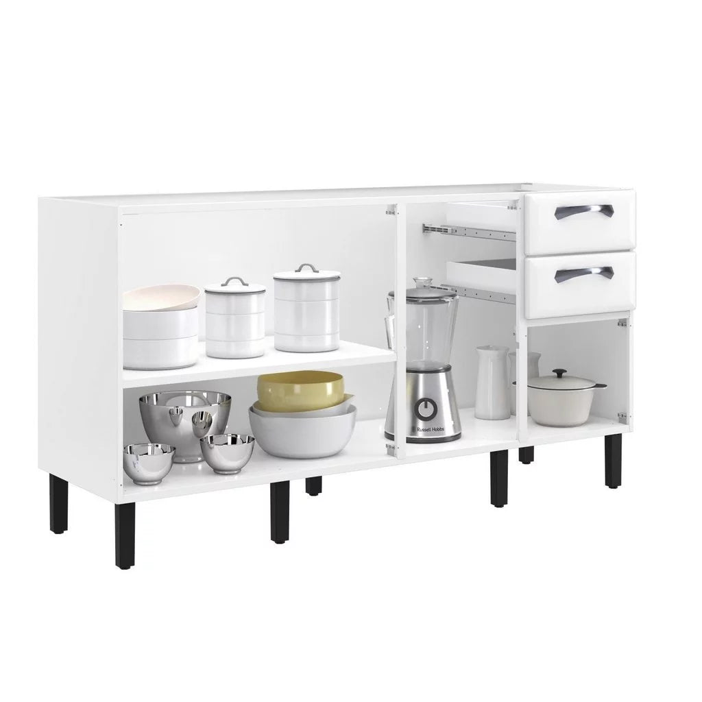 Balcão Cozinha em Aço 4 Portas 2 Gavetas 160cm sem Tampo New Premium Itatiaia
