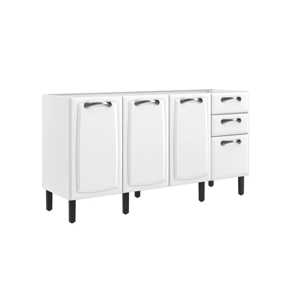 Balcão Cozinha em Aço 4 Portas 2 Gavetas 160cm sem Tampo New Premium Itatiaia
