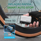 Bomba Elétrica Portátil para Bicicleta com Medidor de Pressão Digital Cinzar