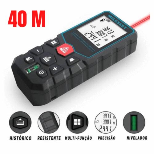Trena a Laser Alcance 40m com 6 Funções 40PRO
